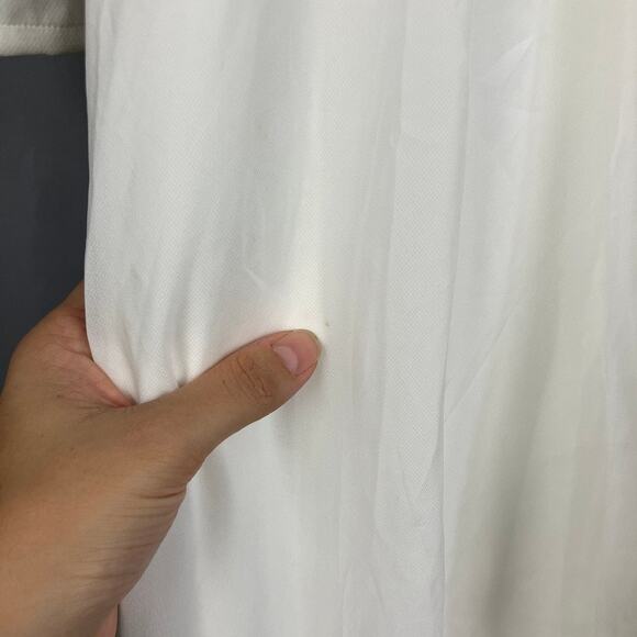 Annah Hariri White Overlay Chiffon Jumpsuit Wide Leg Size 2 Modest Palazzo READ - Picture 6 of 12